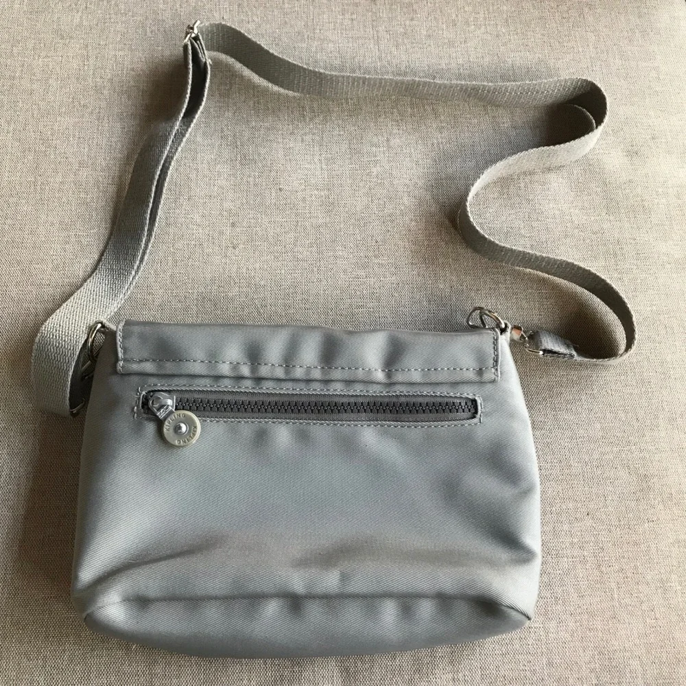 Kipling Grey Nylon Flap Crossbody Bag Small Messenger Shoulder‎ Bag